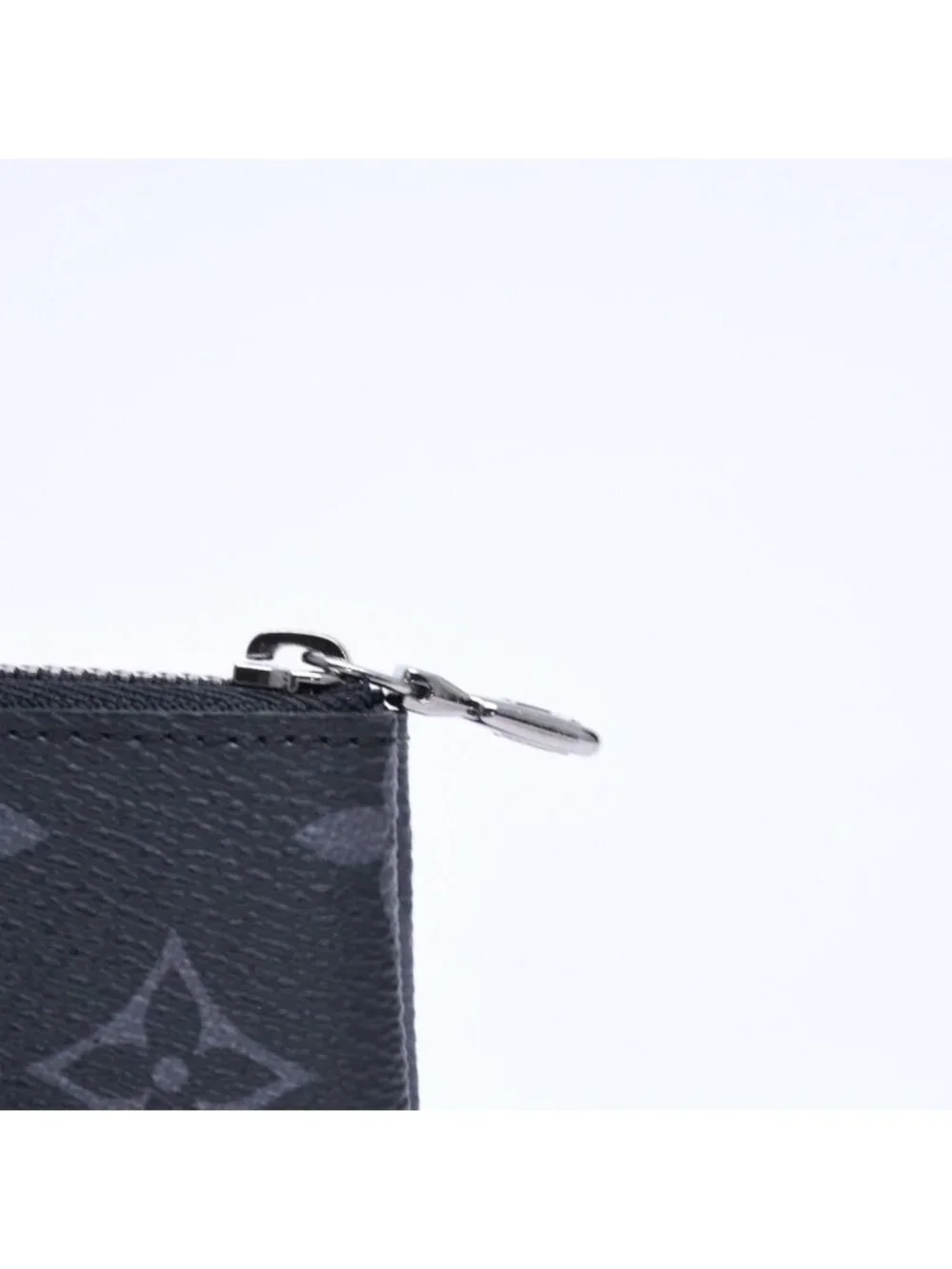 Louis Vuitton Monogram Eclipse Pochette Cles Coin Purse Black Gray